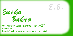 eniko bakro business card